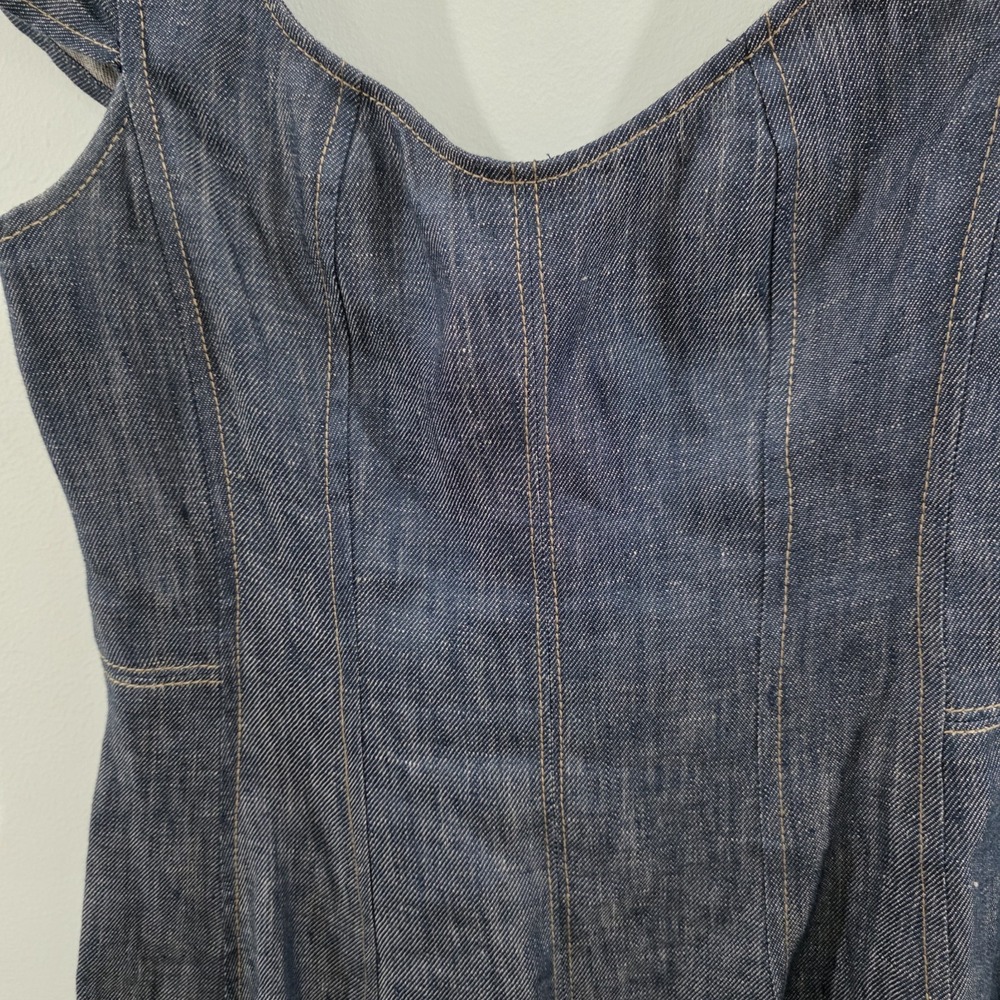 Talbots Linen Chambray Dress Size 2 Petite Blue Sundress Summer‎ Mini
